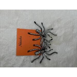 Natasha Crystal Spider Statement Earrings – Gothic Halloween Jewelry​